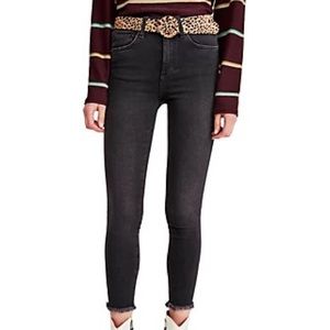 Free People Raw High Rise Jeggings Washed Black